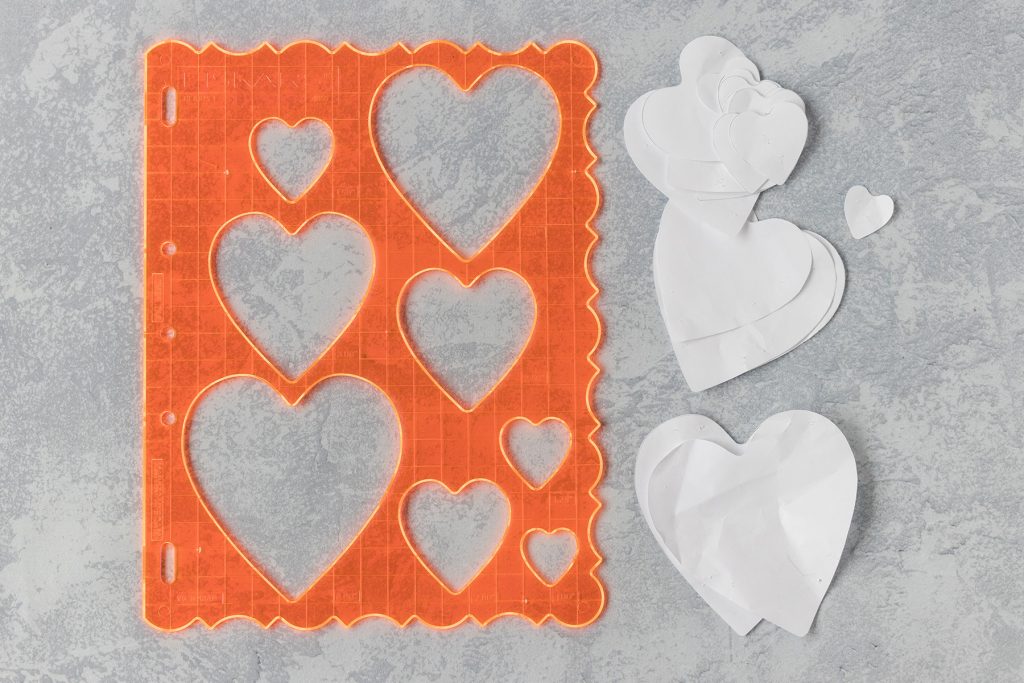 Heart Template with Paper Hearts