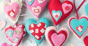 DIY Felt Heart Ornaments for Valentine's Day