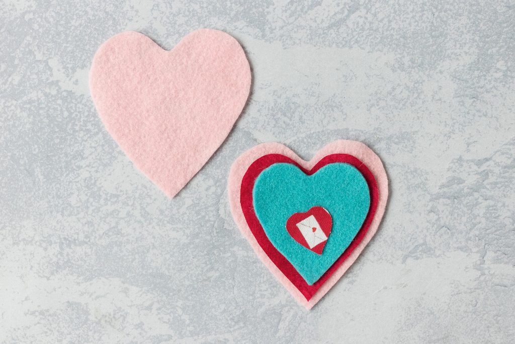 Layered Felt Hearts for DIY Ornaments