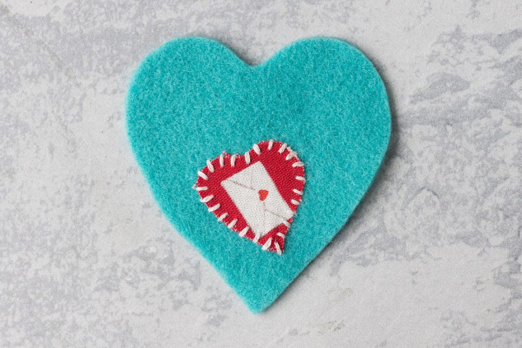 DIY Felt Heart Ornaments in Progress