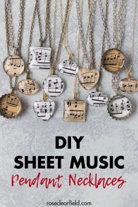 DIY Sheet Music Pendant Necklaces