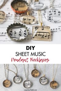 DIY Sheet Music Pendant Necklaces