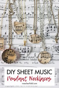 DIY Sheet Music Pendant Necklaces