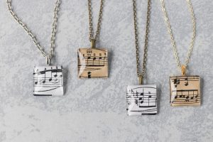 DIY Sheet Music Pendant Necklaces