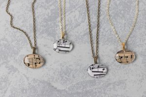 Oval Sheet Music Necklaces
