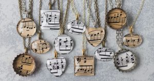 DIY Sheet Music Pendant Necklaces