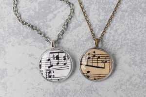DIY Sheet Music Pendant Necklaces