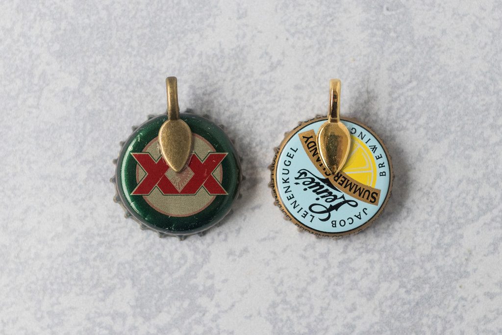 DIY Sheet Music Bottlecap Pendant Necklaces in Progress