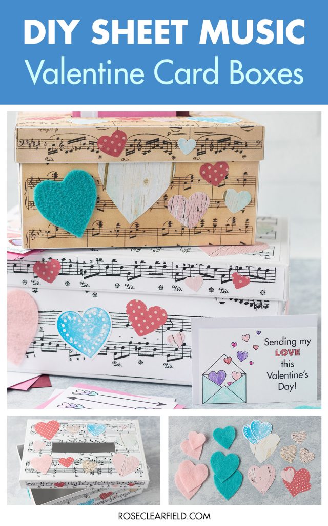 DIY Sheet Music Valentine Card Boxes