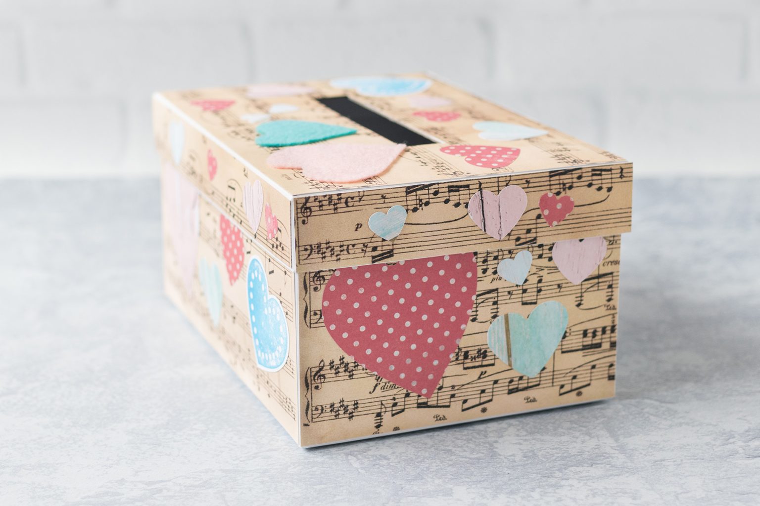 DIY Sheet Music Valentine's Day Box • Rose Clearfield