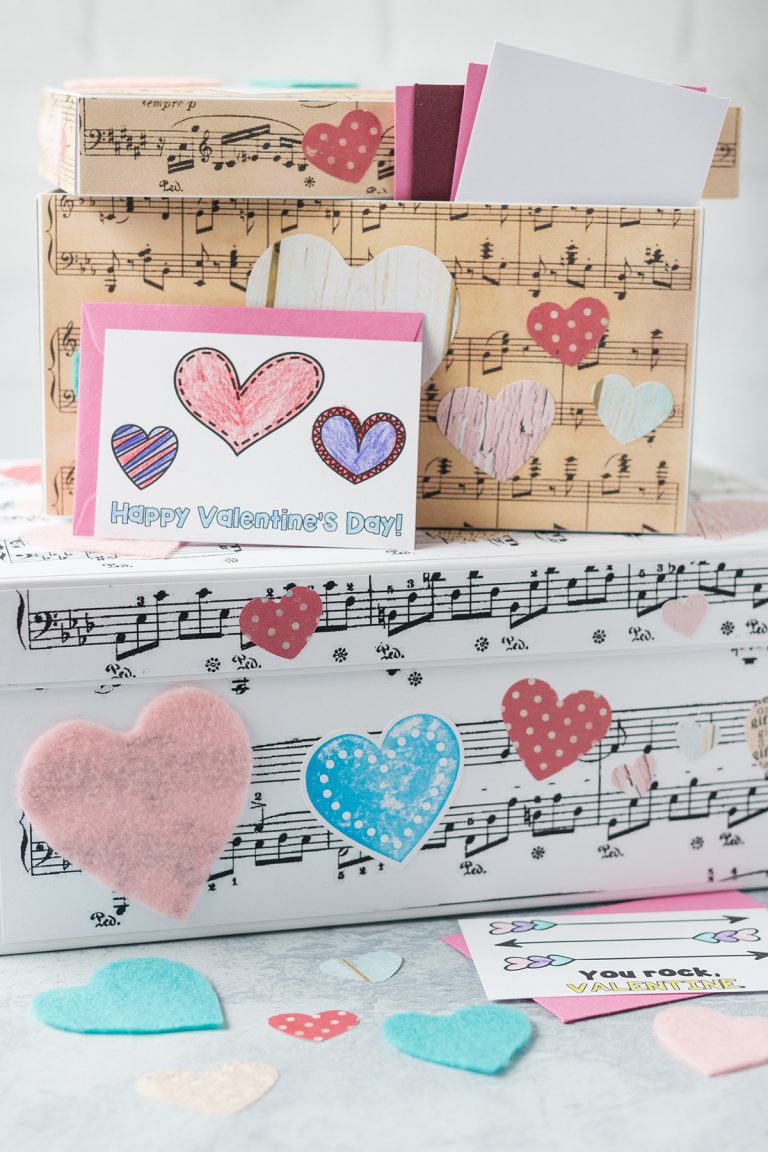 DIY Sheet Music Valentine's Day Box • Rose Clearfield