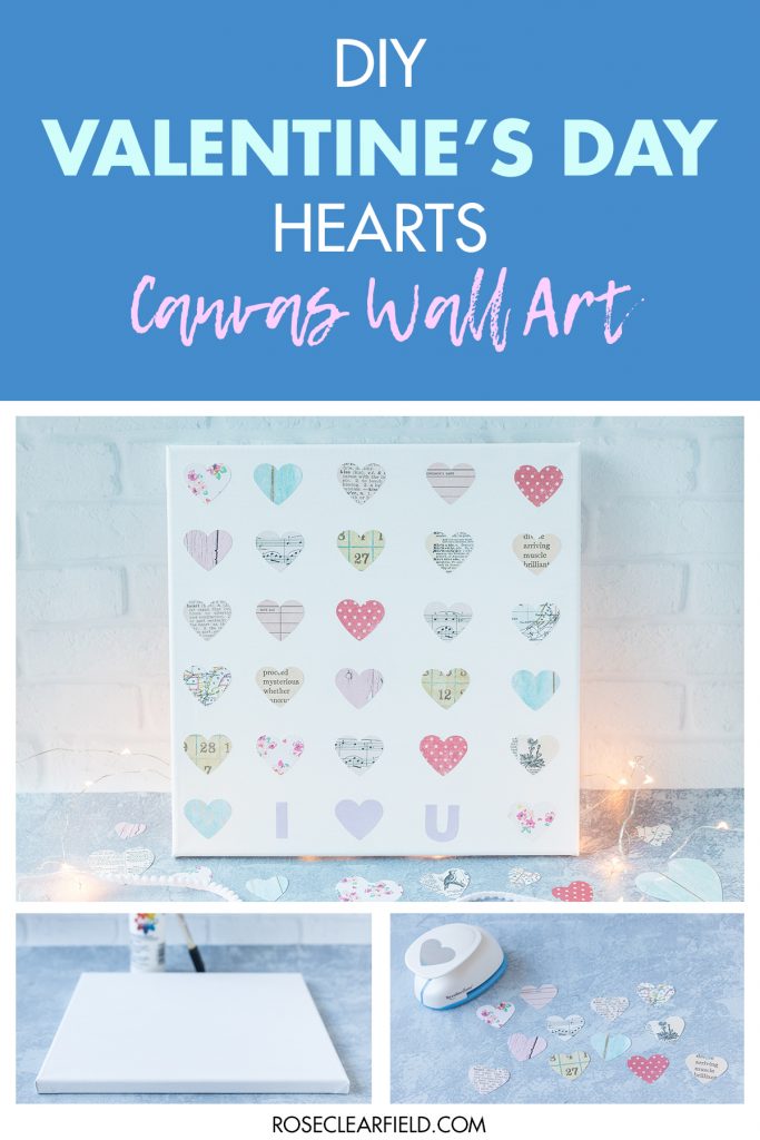 DIY Valentine's Day Hearts Canvas Wall Art