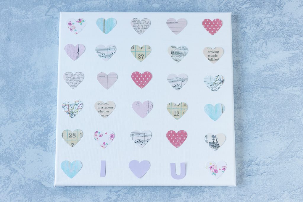 DIY Valentine's Day Hearts Canvas Wall Art