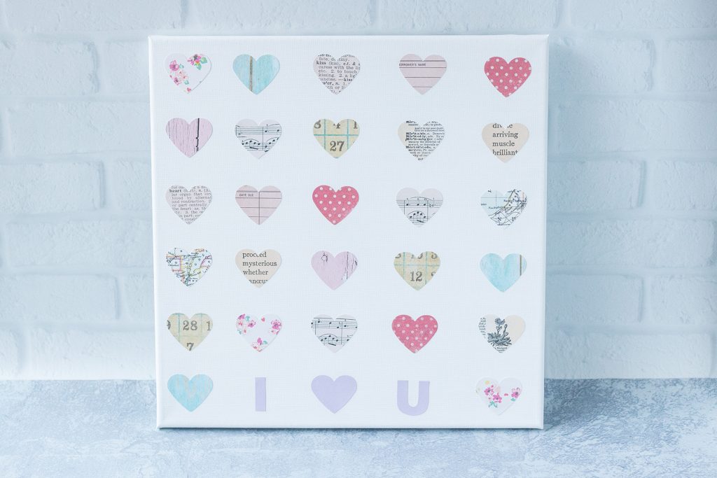 DIY Valentine's Day Hearts Canvas Wall Art