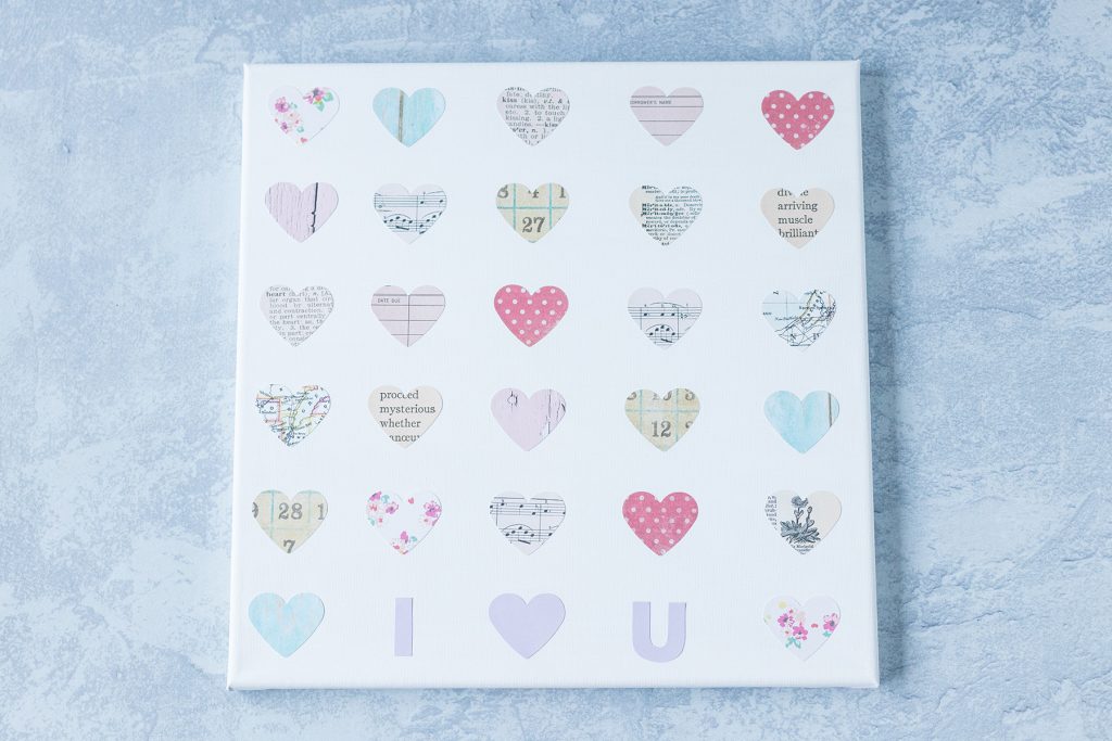 DIY Valentine's Day Hearts Canvas Wall Art