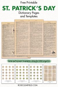 Free Printable St. Patrick's Day Dictionary Pages With Templates