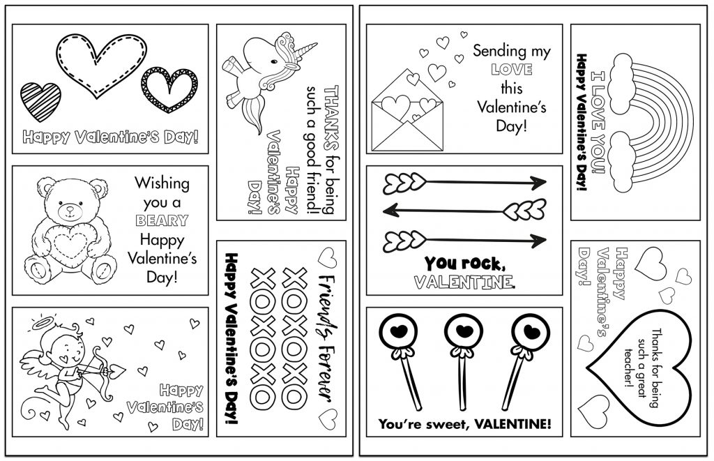 Free Printable Valentines Assorted Designs Sets Collage