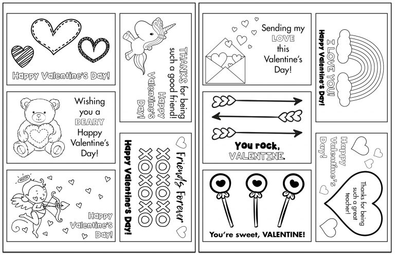 Free Printable Valentines to Color - Rose Clearfield