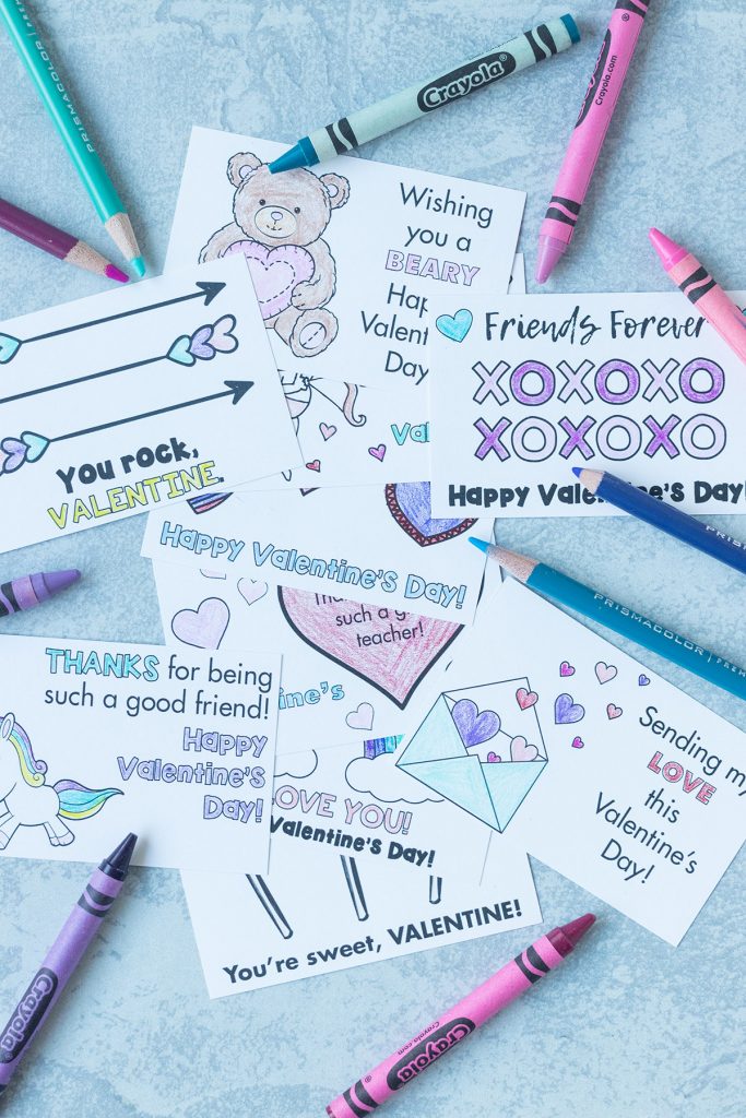 Free Printable Valentines to Color