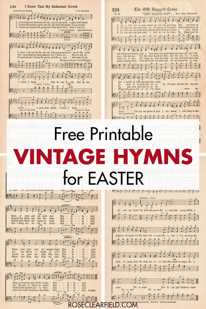 Free Printable Vintage Hymns Sheet Music Rose Clearfield