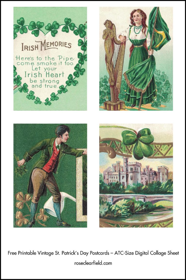 Free Printable Vintage St. Patrick's Day Postcards • Rose Clearfield