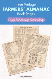 Free Vintage Farmers' Almanac Book Pages