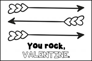 Free Printable Valentines to Color Heart Arrows You Rock
