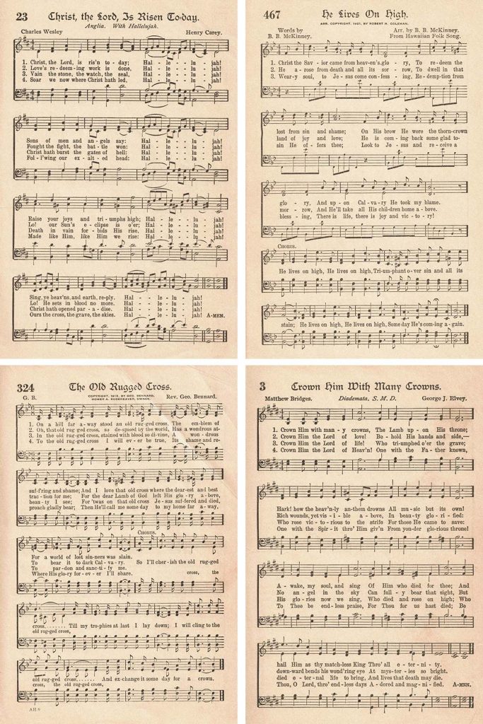 The American Hymnal Easter Hymns Collage