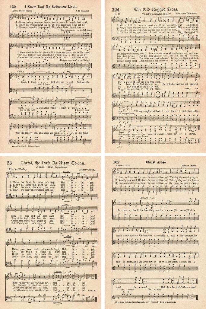 Vintage Hymns for Easter Collage