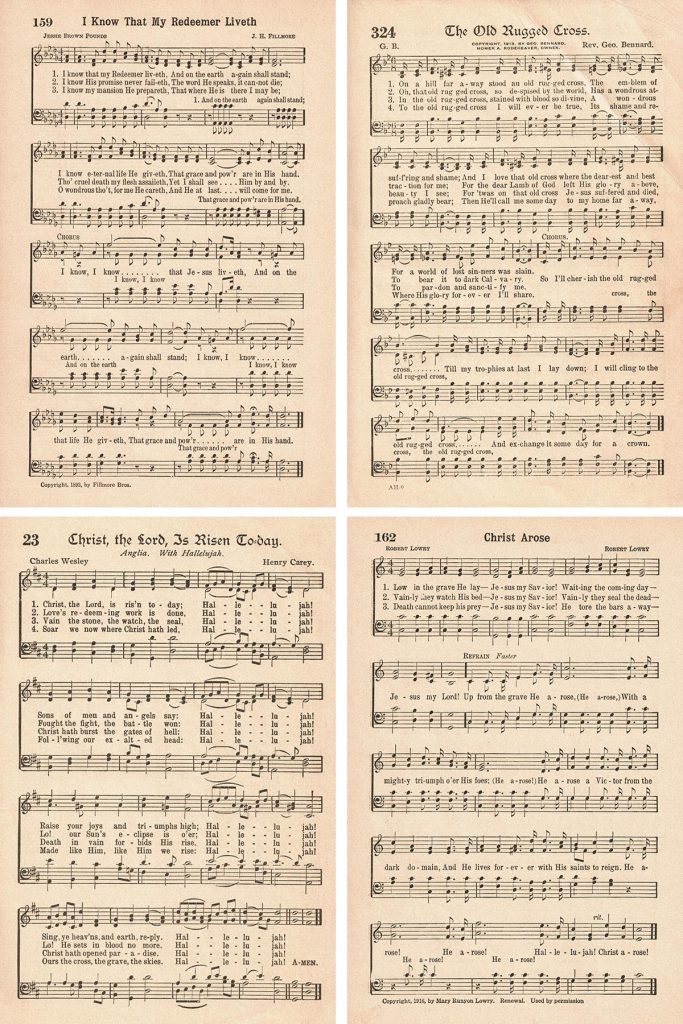 Vintage Hymns for Easter Collage