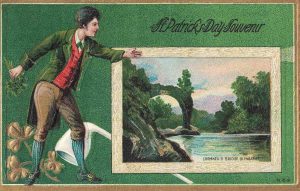 Vintage St. Patrick's Day Postcard Cromwell's Bridge