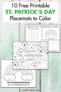 10 Free Printable St. Patrick's Day Placemats to Color