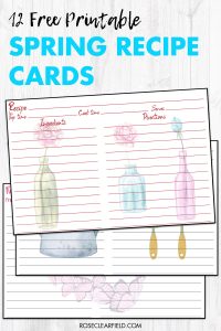 12 Free Printable Spring Recipe Cards