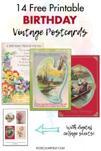 14 Free Printable Birthday Vintage Postcards