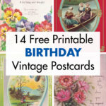 14 Free Printable Birthday Vintage Postcards
