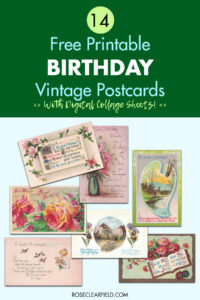 14 Free Printable Birthday Vintage Postcards With Digital Collage Sheets