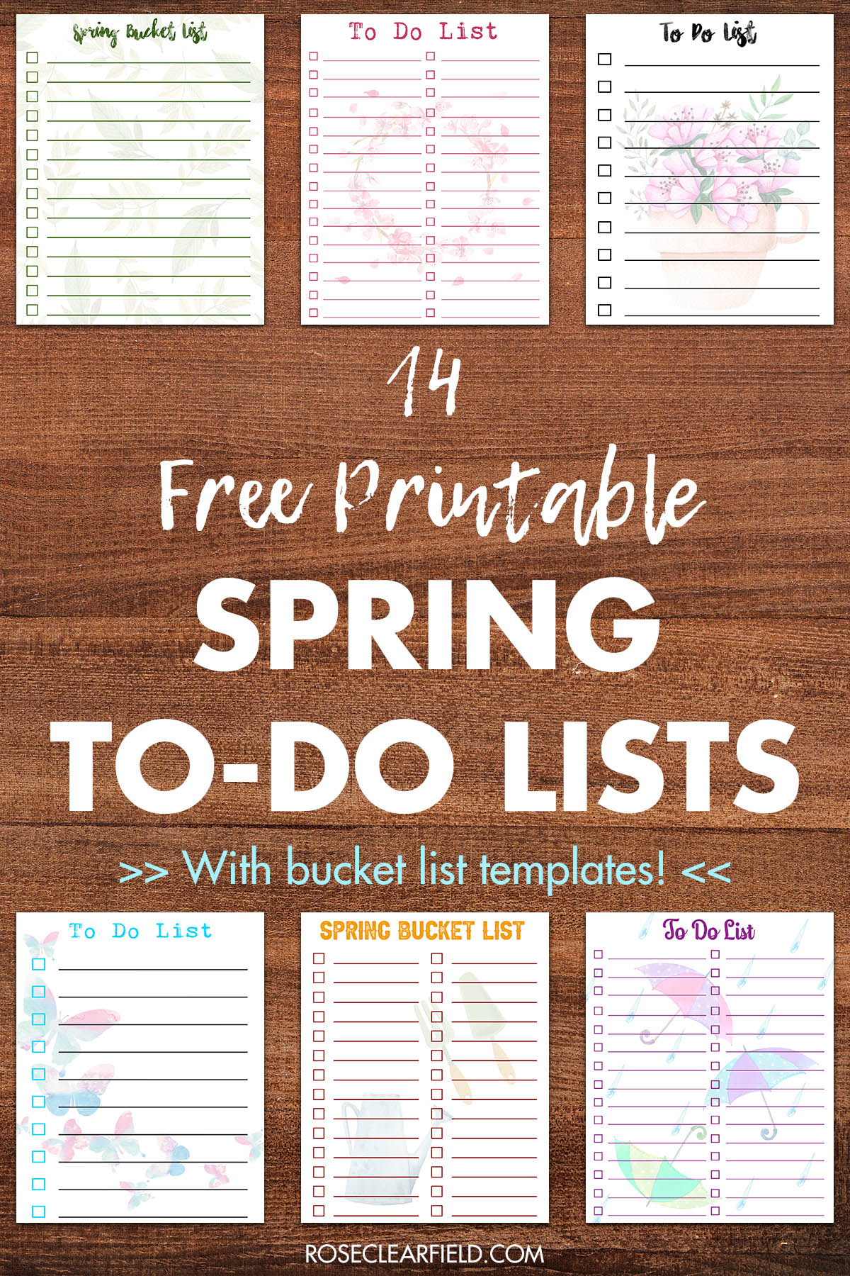 Free Printable Spring To-Do Lists - Rose Clearfield