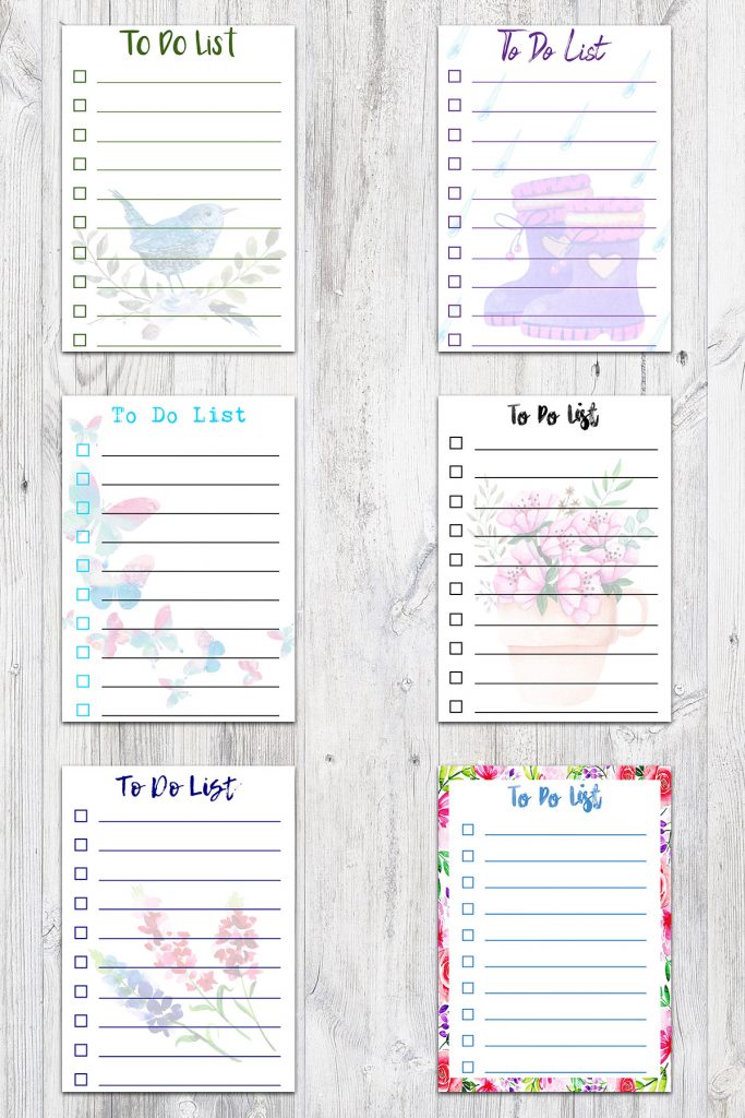 5x7 Spring To Do Lists