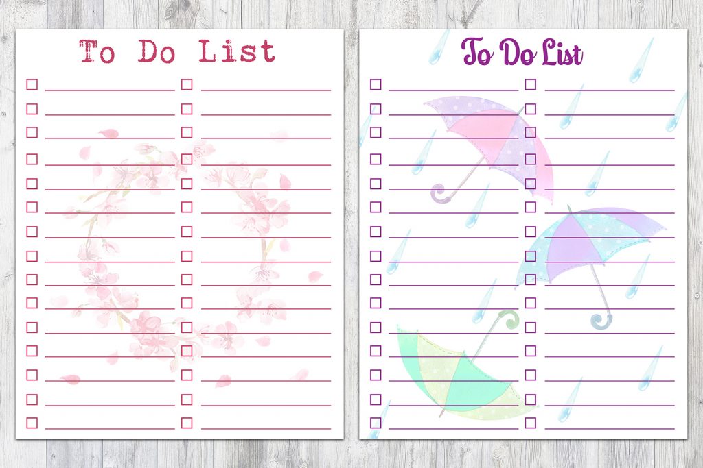 8 x 10 Spring To-Do Lists