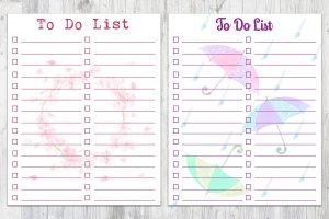 8 x 10 Spring To-Do Lists