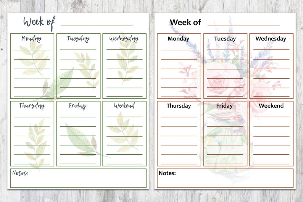 8 x 10 Spring Weekly To-Do Lists