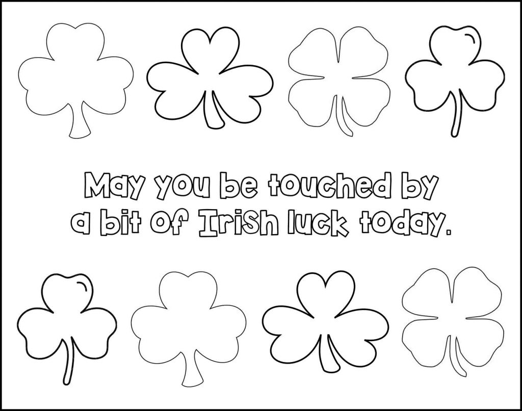 A Bit of Irish Luck St. Patrick's Day Placemat to Color