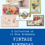 A Collection of 14 Free Printable Vintage Birthday Postcards