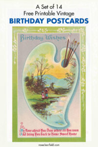 A Set of 14 Free Printable Vintage Birthday Postcards