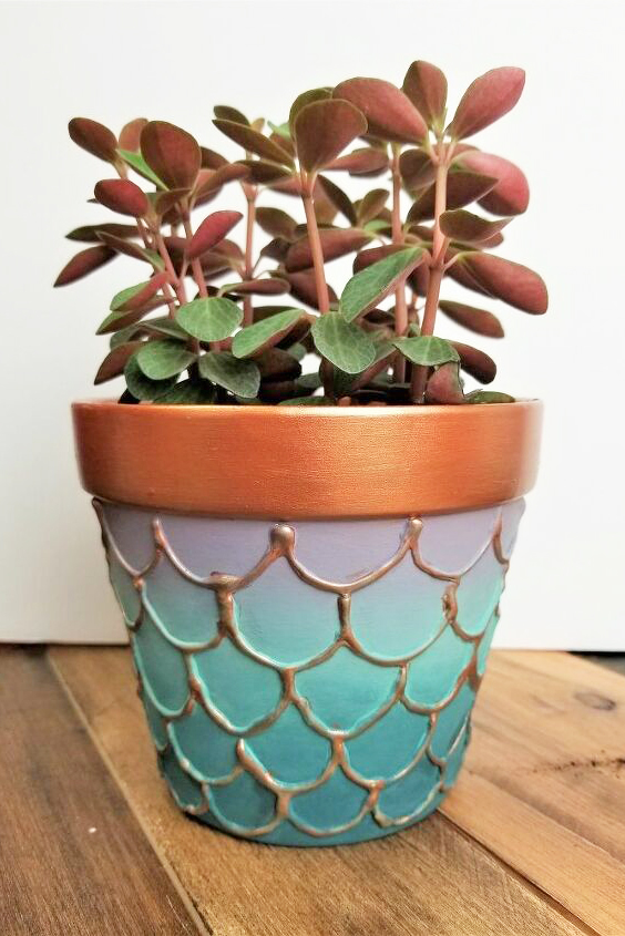 DIY Embossed Mermaid Flower Pots Hometalk