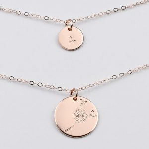 Dandelion Mother Daughter Necklace Set SashJewelry