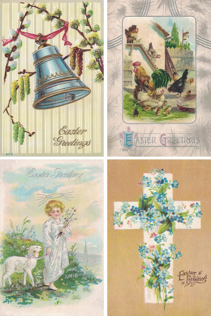 Free Printable Vintage Easter Postcards Collage