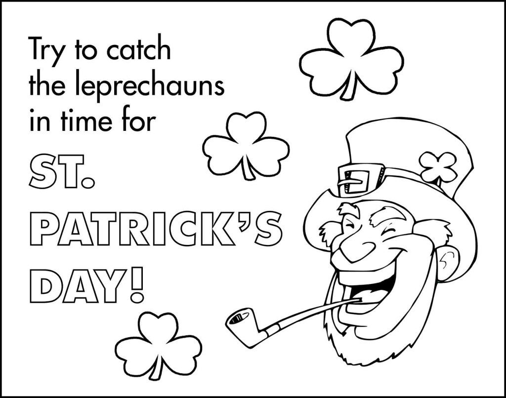 Leprechauns St. Patrick's Day Placemat to Color