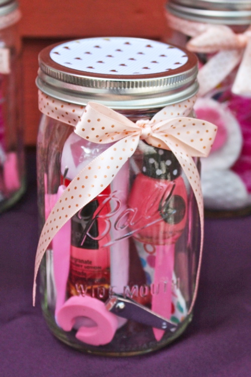 Manicure Pedicure Mason Jar Gift Idea Weekend Craft