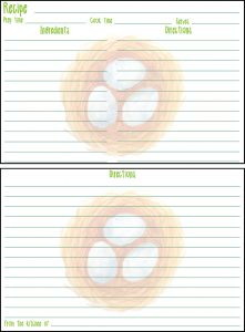 Printable Spring Recipe Card 4x6 Eggs in Nest